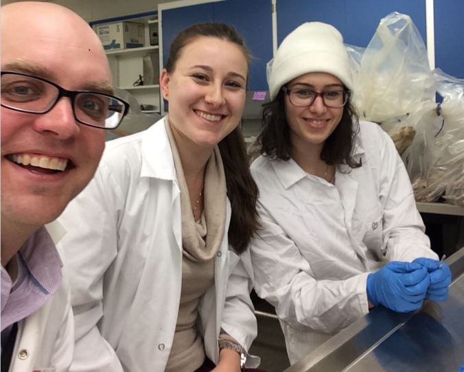 With my lab partners.
